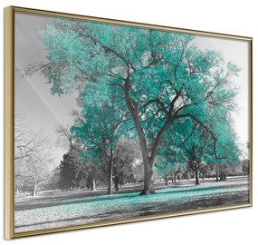 Poster  Teal Tree  Cornice Quadri Cornice d'oro, Larghezza x Altezza Home decor 90x60