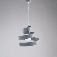 Sospensione Moderna 1 Luce in Ferro Laccato Grigio Serie Helix