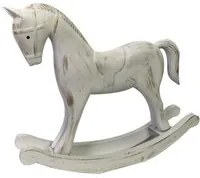 White wooden rocking horse cm26,5x6,5h23