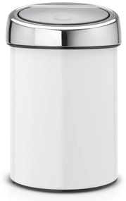 Bidone touch in acciaio bianco 3 l Touch Bin - Brabantia