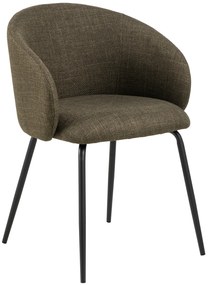 CLARA Verde Oliva (tessuto Basel 77)/gambe nere - SEDIA MODERNA IMBOTTITA PER SOGGIORNO/SALA DA PRANZO/UFFICIO LOFT