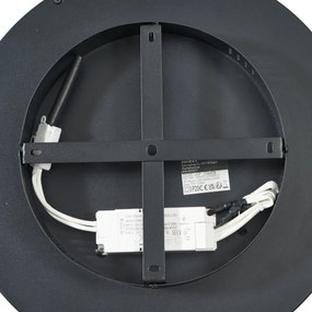 Plafoniera di design nera con oro 40cm incl. LED con interruttore a 3 vie - Ingo