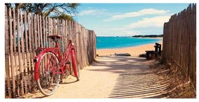 Stampa su tela Bici in spiaggia, multicolore 140 x 70 cm