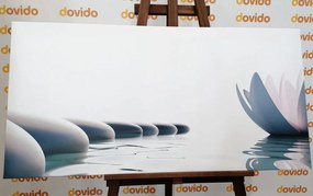 Stampa su tela – Fiore di loto e pietre Zen