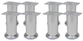 Piedini Rotondi Per Divani 8 Pz Cromati 120 Mm /
