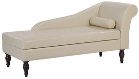 Chaise longue con contenitore beige chiaro PESSAC Beliani