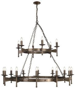 Lampadario Classico Chic CW18-OLD-BRZ marrone paralume marrone 18x E27 Ø130cm ELSTEAD