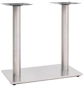 Gamba Per Tavolino Da Bar Argento 70x40x72 Cm İn Acciaio Inox /