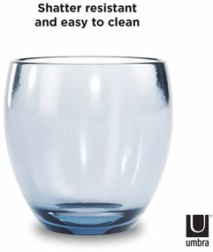 Bicchiere di plastica blu per spazzolini da denti Droplet - Umbra