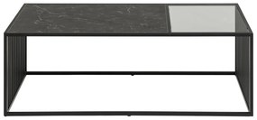 Tavolino nero con piano in vetro 60x120 cm Strington - Actona