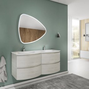 Mobile sottolavabo e lavabo Armonia per doppia vasca rovere nordic in mdf L 140 x H 56 x P 49 cm 4 cassetti