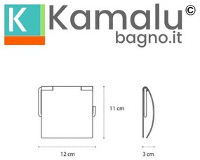 Kamalu - portarotolo coperto in acciaio inox nero opaco da parete | clode-n