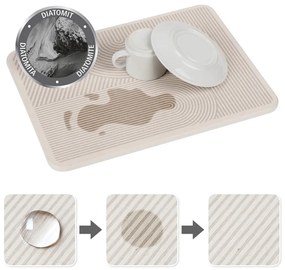 Tappetino scolapiatti beige in diatomite 40x30 cm Damon – Wenko