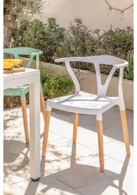 Sedia da giardino in polietilene e legno Uish Bianco - Sklum