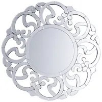 Specchio da parete argento 70 cm rotondo decorativo cornice irregolare soggiorno camera da letto vanit