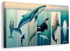 Quadro su tela – Balene e orche negli abissi