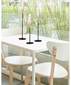 Set da 3 portacandele nero/oro