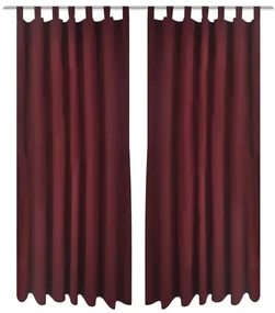 Tende Micro-raso Bordò 2 Pezzi Con Occhielli 140 X 225 Cm /