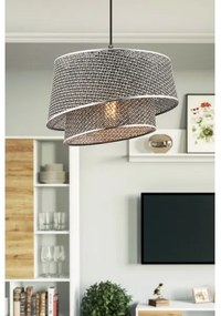 Lampada a sospensione con cavo BARETTE 1xE27/60W/230V grigio/cromo lucido