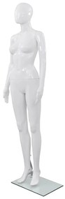 Manichino Donna Figura Intera Base İn Vetro 175cm Bianco Lucido /