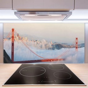 Pannello paraschizzi cucina Nuvole di architettura del ponte 100x50 cm