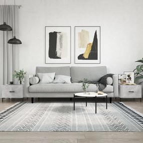 Tavolini Salotto 2pz Grigio Cemento 50x50x40 Legno Multistrato /