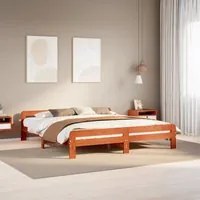 Letto senza Materasso Marrone Cera 200x200 cm in Legno di Pino 855462