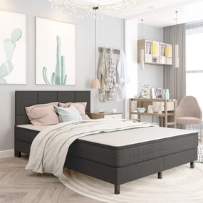 Letto A Molle Grigio Scuro İn Tessuto 180x200 Cm /