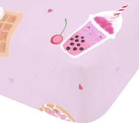 Lenzuolo con angoli per bambini rosa per letto singolo 90x190 cm Sweet Treats – Catherine Lansfield