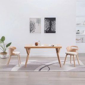 Sedie Da Pranzo 2 Pz İn Legno Curvato E Similpelle Crema /