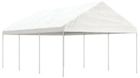 Gazebo con Tetto Bianco 6,69x4,08x3,22 m in Polietilene