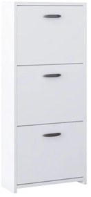 Scarpiera 3 ante doppia profondità L 50 x H 113 x P 25 cm 12 paia, bianco