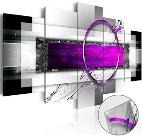 Quadri su vetro acrilico  Violet Rim [Glass]  Colore bianco e nero, Dimensioni e Misure 200x100