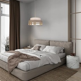 Lampadario a sospensione con filo TAMI 1xE27/60W/230V beige/marrone/oro