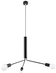 Lampadario nero con paralume in metallo ø 74 cm Donato – Sollux