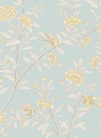 Cole & Son Carta da parati Roseberry with Birds - Powder Blue