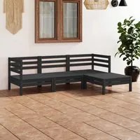 Set Divani da Giardino 4 pz in Legno Massello di Pino Nero cod mxl 36544