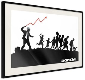 Poster  Banksy: The Whip  Cornice Quadri Cornice nera con pass-partout, Larghezza x Altezza Home decor 45x30