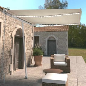 Tenda Automatica Con Sensore Vento E Led 300x250 Cm Crema /