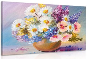 Quadro su tela – Dipinto a olio di fiori estivi