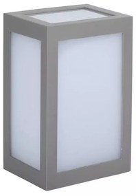 Applique Lampada Led Da Muro Parete a Lanterna 12W 3000K Carcassa Grigia IP65 360 Gradi SKU-8337