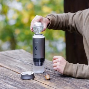 Aligator ACM002 - Macchinetta da caffè portatile ricaricabile PortaCaffé 3 in 1 72W/7500 mAh grigio