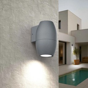 Applique Ovale Monodirezionale IP65 GU10 per esterni - Grigia