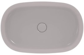 Lavabo da appoggio ovale in ceramica L 60 x P 38 x H 12 cm cemento grigio