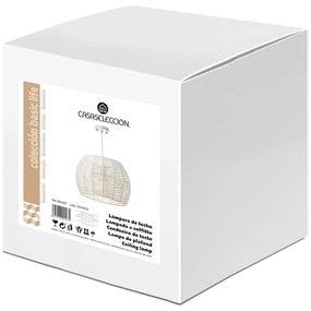 Lampada da soffitto bianca con paralume in bambù ø 35 cm - Casa Selección