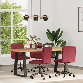 Sedie Da Pranzo 4 Pz Rosso Vino İn Similpelle /