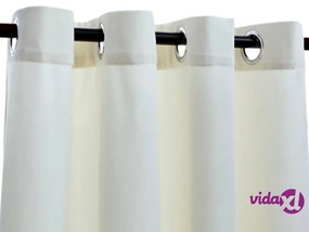 vidaXL Tende Oscuranti con Anelli 2 pz Crema in Velluto 140x245 cm