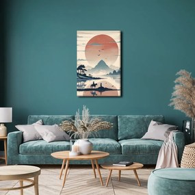 Quadro su tela – Samurai e montagne