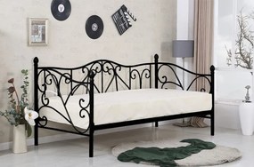Letto Sumatra in metallo nero - 90x200 cm