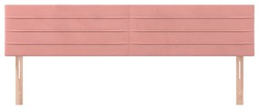 Testiera 2 pz rosa 80x5x78/88 cm in velluto